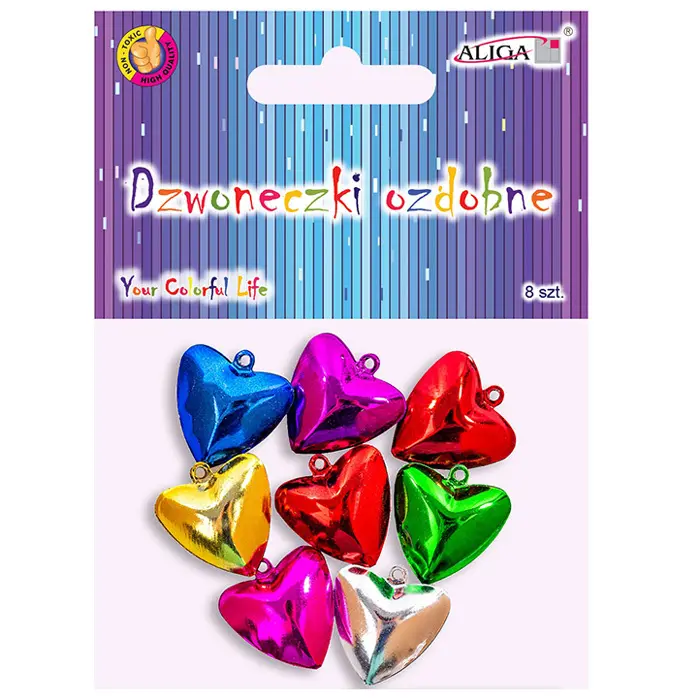 Zdjęcie produktu Dzwoneczki Metalowe Ozdobne Aliga 2,5cm Zawieszki DIY MIX 8 sztuk