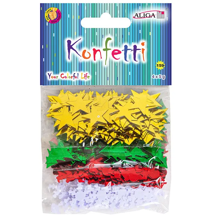 Zdjęcie produktu Cekiny Świąteczne Konfetti Mix GWIAZDKI MIKOŁAJE Ozdoby Boże Narodzenie