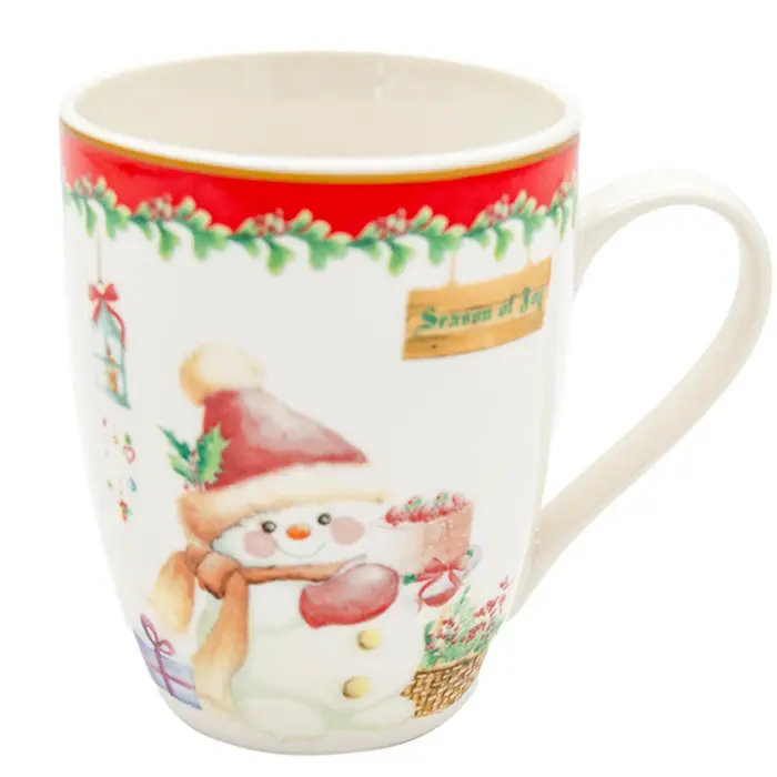 Zdjęcie produktu Kubek Świąteczny Bałwanek Porcelana New Bone China 340ml Zmywarka