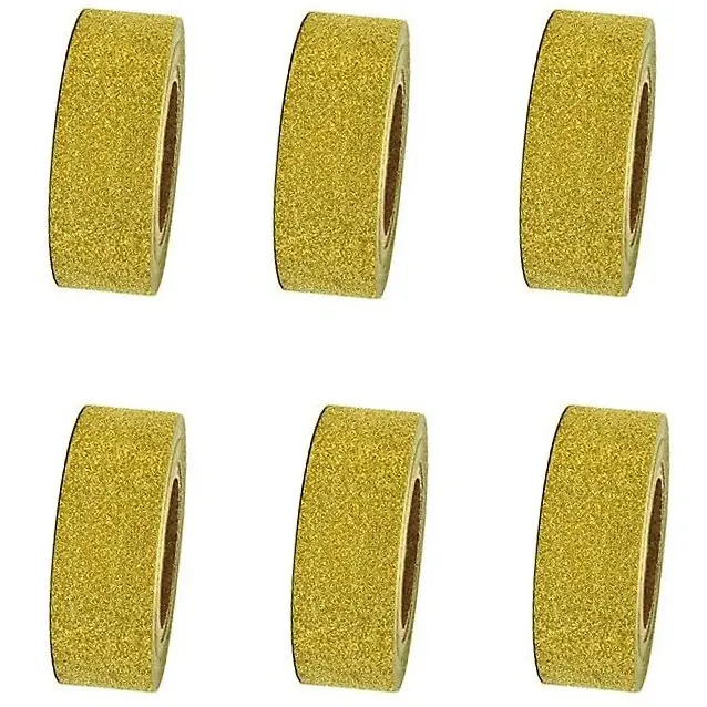 Zdjęcie produktu Taśma Dekoracyjna Brokatowa zŁOTA 18 mm x 1 m Samoprzylepna DIY 6szt.