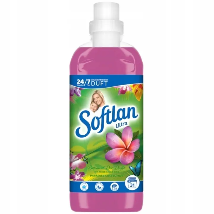 Zdjęcie produktu Płyn do Płukania Tkanin Koncentrat Softlan Ultra Bouquet Paradise 650 ml 31 Prań