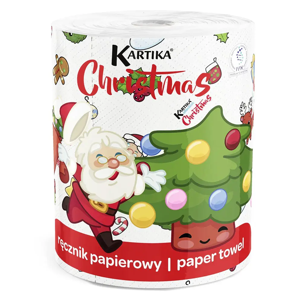 Zdjęcie produktu Ręcznik Papierowy Kartika Christmas 3 Warstwy 200 listków Mega Chłonny