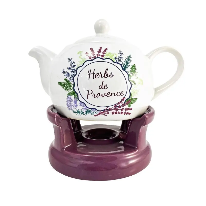 Zdjęcie produktu Dzbanek z podgrzewaczem 1L Kamionka Zioła Herbs Bella Fiore Zmywarka