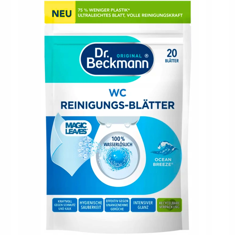 Zdjęcie produktu Dr. Beckmann Listki do Czyszczenia WC Toalety Niemieckie Ocean 20 szt Bio