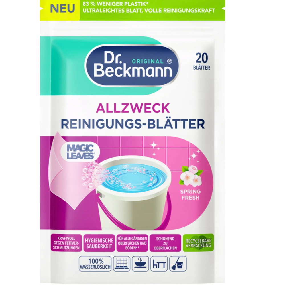 Zdjęcie produktu Dr.Beckmann Listki do Podłóg Uniwersalne 20szt Wiosenny Zapach Bez Smug