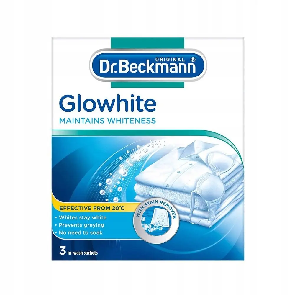 Zdjęcie produktu Dr.Beckmann Glowhite Saszetki Wybielacz Przywraca Biel Ochrona UV