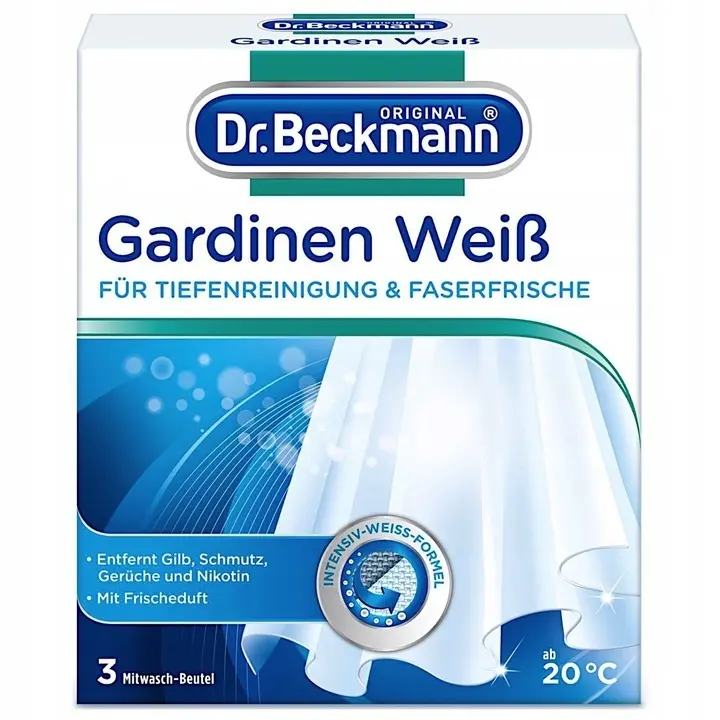 Zdjęcie produktu Dr.Beckmann Saszetki Wybielające do Firan Kurtyny Sól 3x40g