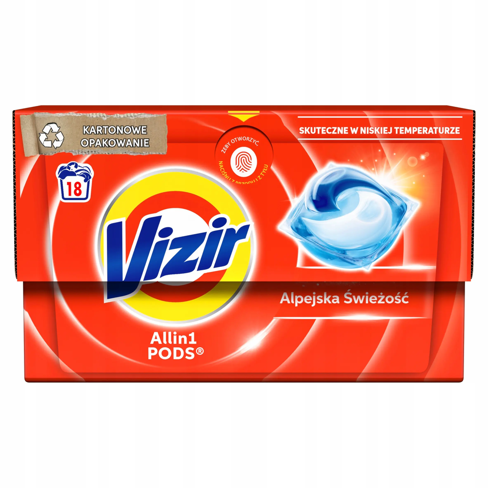 Zdjęcie produktu Kapsułki Piorące Vizir All-in-1 PODS Alpine Fresh 18 Sztuk
