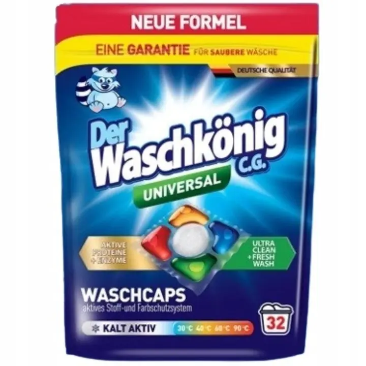 Zdjęcie produktu Kapsułki do prania Waschkoning żelowo-proszkowe 5 komorowe Universal 32szt