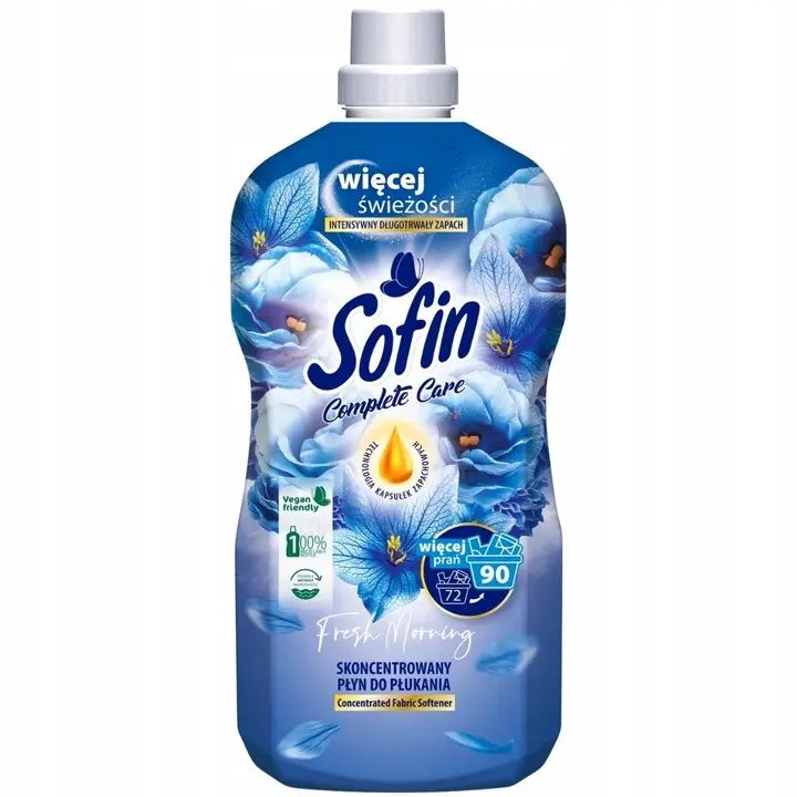 Zdjęcie produktu Płyn do Płukania Tkanin Sofin Koncentrat Fresh Morning Świeży Zapach 90 prań 1,8L