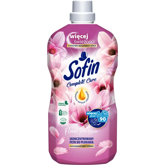 Zdjęcie produktu Płyn do Płukania Tkanin Sofin Koncentrat Floral Passion Kwiatowy Zapach 90 prań 1800ml