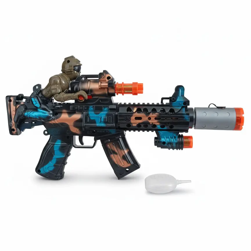 Zdjęcie produktu Karabin Automat Pistolet Zabawkowy Dym Para Dźwięk Światło LED 35 cm