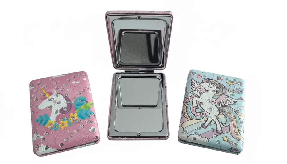 Zdjęcie produktu Lusterko Dwustronne dla Dziewczynek Jednorożce Unicorn Koniki Brylanciki 8x6cm 3+ mix wzorów 1 szt.