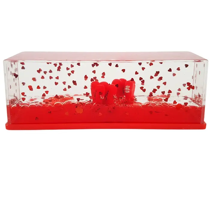 Zdjęcie produktu Butelka Pływajace Serca Klepsydra Walentynki Rocznica Romantyczny dla Ukochanej 15x5x5 cm