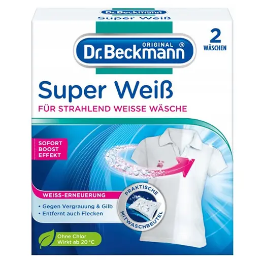 Zdjęcie produktu Wybielacz Dr. Beckmann Super Weiss Saszetki 2x40g Chemia DE 20°C