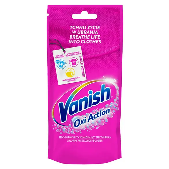 Zdjęcie produktu Odplamiacz VANISH Oxi Action Pink Żel Do Tkanin Uniwersalny 100 ml 