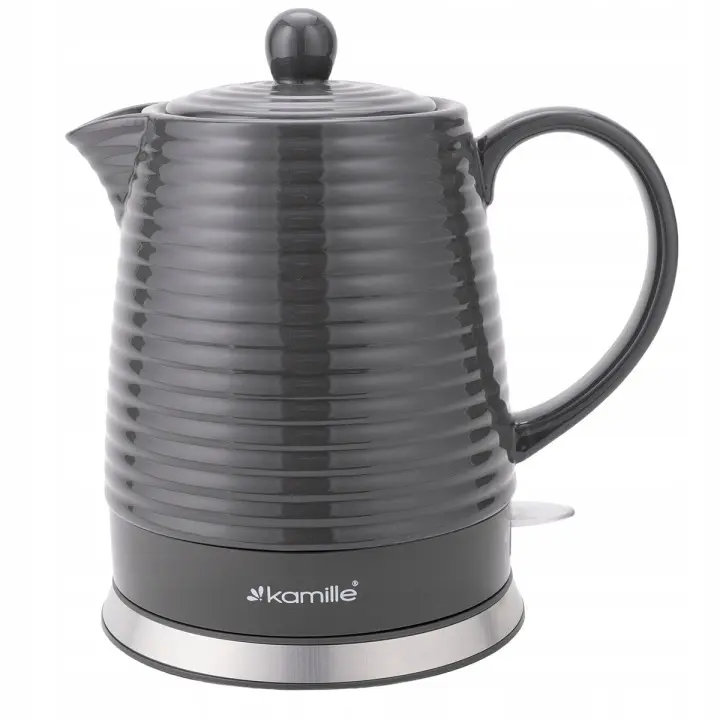 Zdjęcie produktu Czajnik Elektryczny Ceramiczny KAMILLE 1732 Retro Czarny 1.2L 1200W