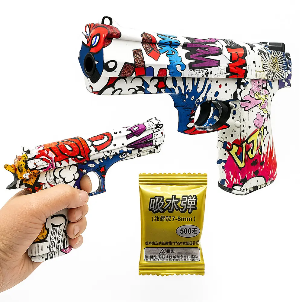 Zdjęcie produktu Pistolet Żelowy na Kulki Wodne Żelkulki Replika Broń Zabawka Prezent Graffiti