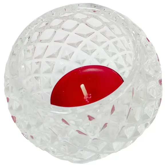 Zdjęcie produktu Świecznik na Tealight Szklany Kula Serce Lampion Fasetowany H6 D7,5 cm