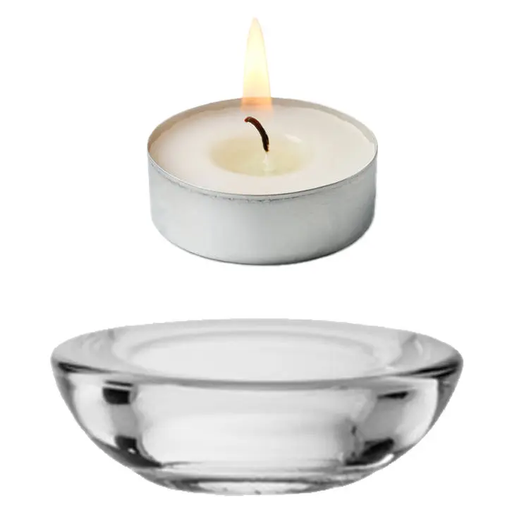 Zdjęcie produktu Świecznik Szklany Tealight Podgrzewacz Podstawka 7,5cm H 2,5cm Ozdoba Domu