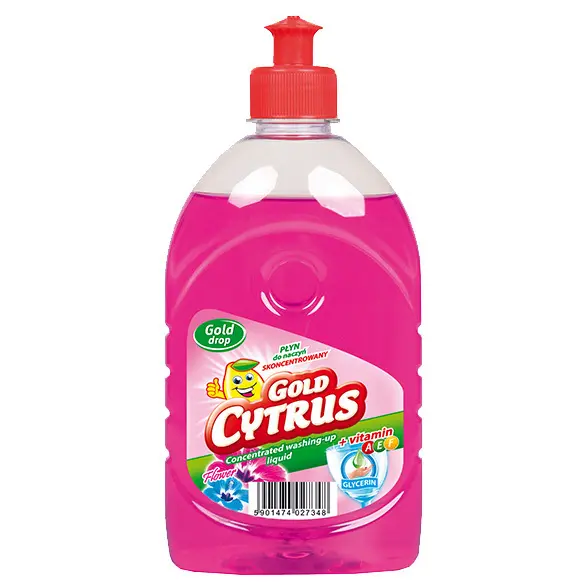 Zdjęcie produktu Płyn do Naczyń Gold Cytrus Flower Gliceryna Witamina A+E Koncentrat 500ml