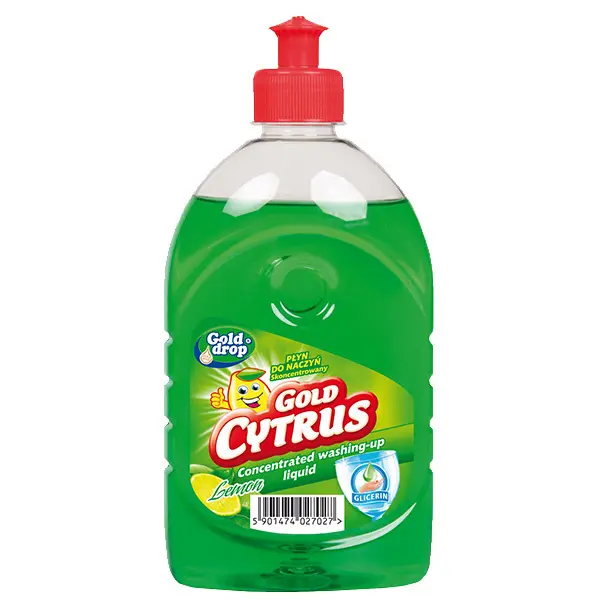 Zdjęcie produktu Płyn do Naczyń Gold Cytrus Cytrynowy Koncentrat Gliceryna Skuteczny 500ml
