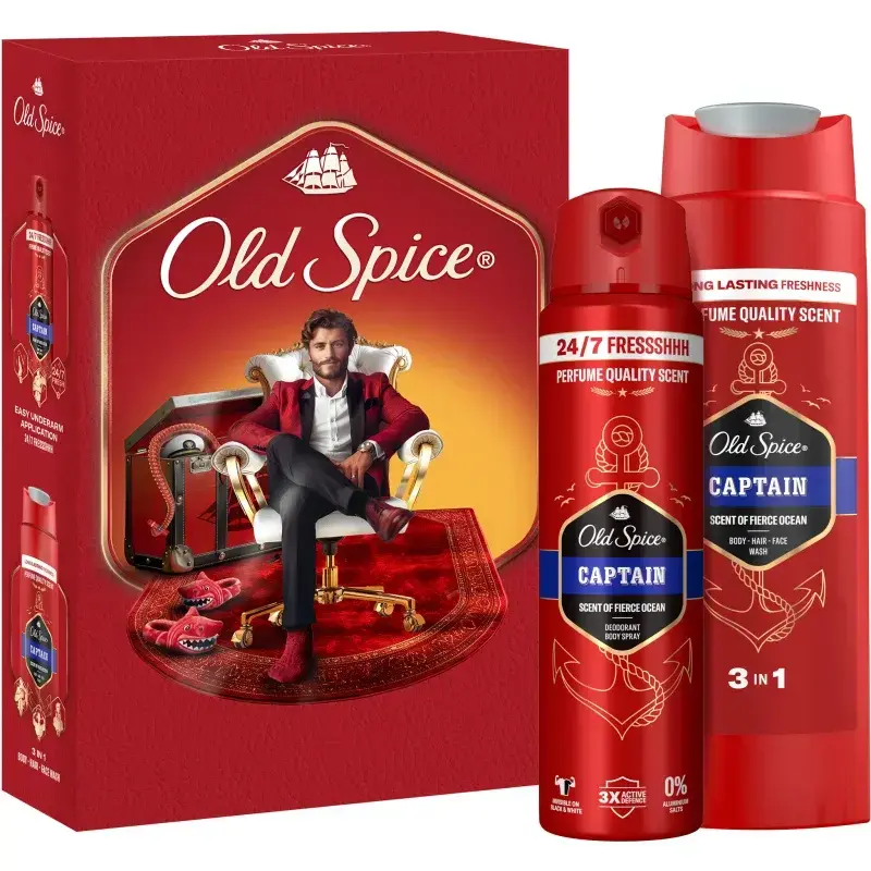 Zdjęcie produktu Old Spice Captain Zestaw Prezentowy Męski Żel Spray Gentleman