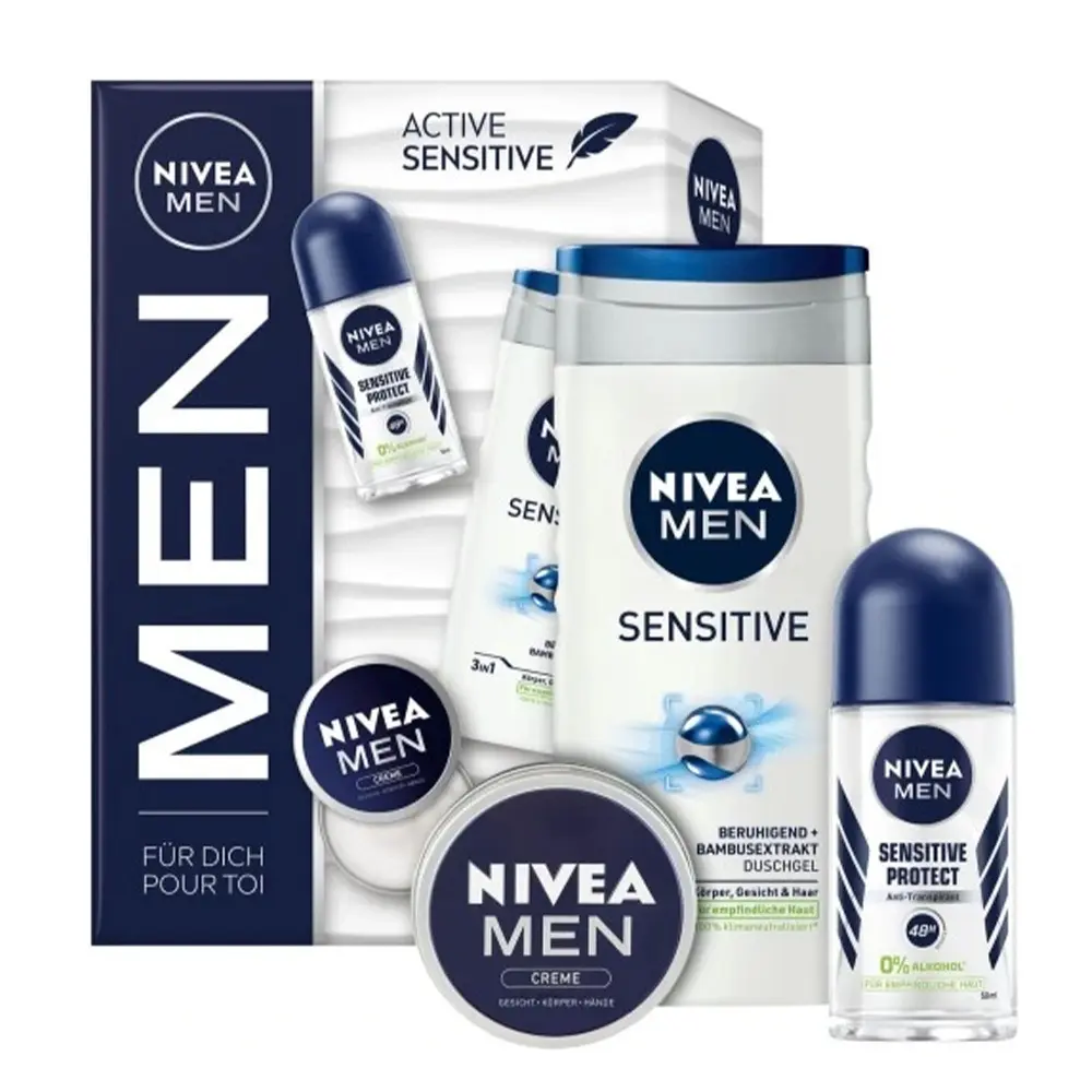 Zdjęcie produktu Nivea Men Sensitive Zestaw Żel 3w1 Roll-on Krem Męski