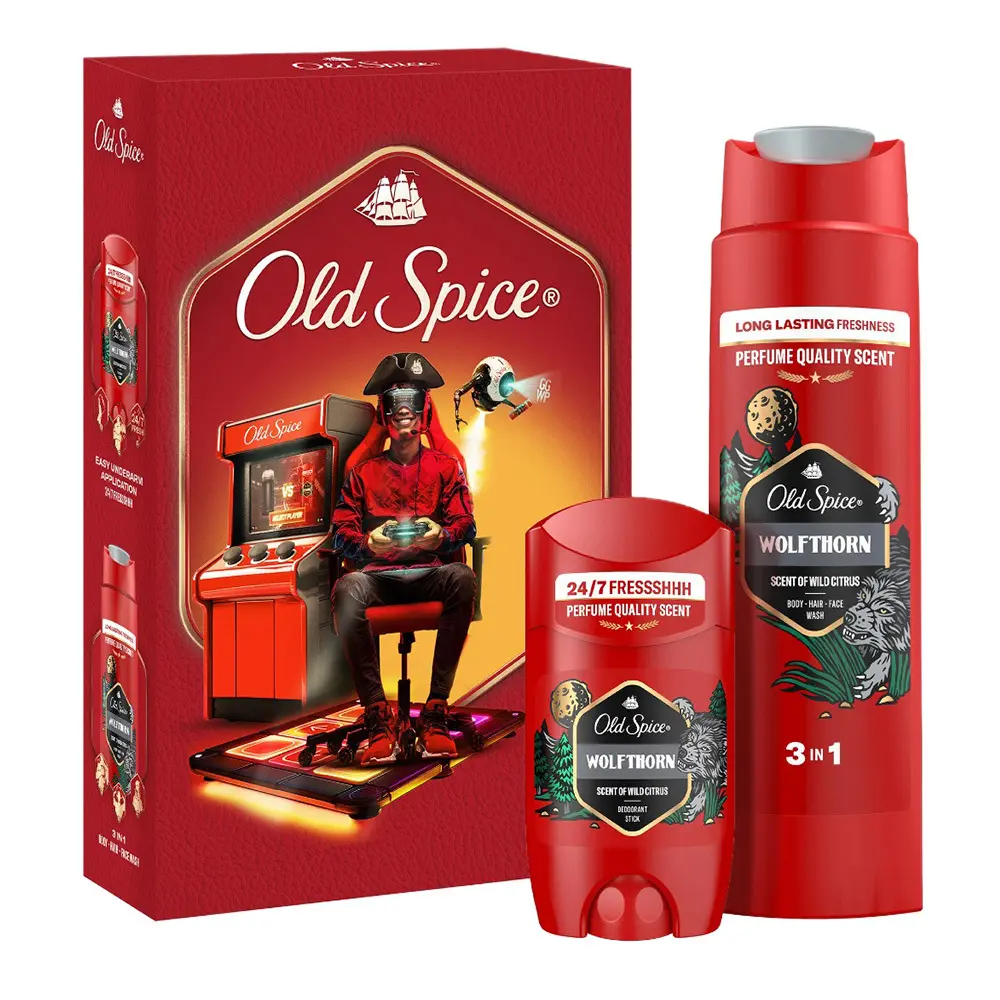 Zdjęcie produktu Old Spice Zestaw Prezentowy Wolfthorn Deo 50ml + Żel 250ml Męski Gamer