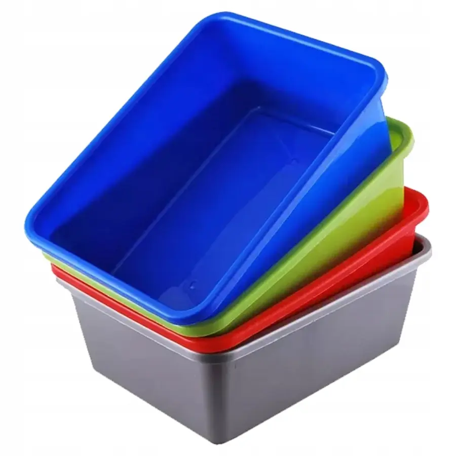 Zdjęcie produktu Miska Prostokątna Duża Do Ciasta Kuchni Sprzątania Plastikowa 11L