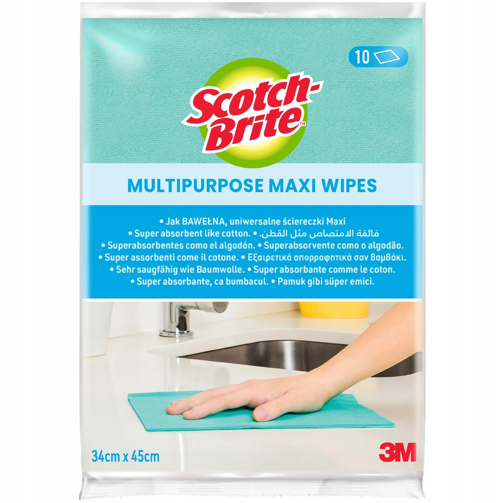 Zdjęcie produktu Ścierka bawełniana 3M Scotch-Brite Prima chłonna zestaw 10 szt. 34x45 cm