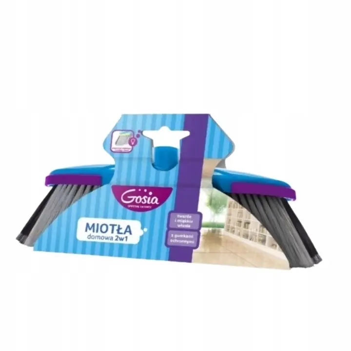 Zdjęcie produktu Miotła Gosia 2w1 szczotka do zamiatania zapas gęsta domowa bez kija 28 cm