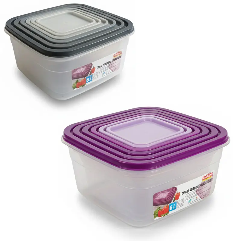 Zdjęcie produktu Pojemniki na żywność Coral pudełka organizer zestaw 6 szt.