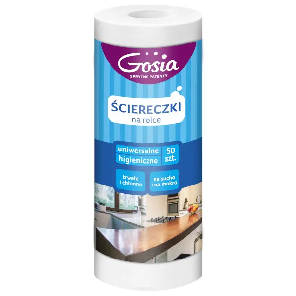 Zdjęcie produktu Ścierka domowa Gosia na rolce uniwersalna chłonna do kurzu mebli 40szt 25x35cm