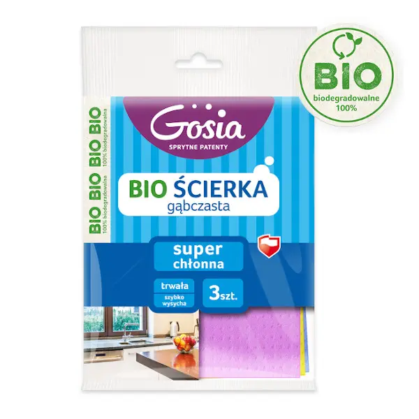 Zdjęcie produktu Ścierka gąbczasta Gosia chłonna do blatu zlewu łazienki miękka 3szt