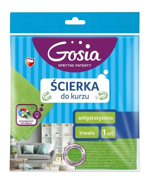 Zdjęcie produktu Ścierka do kurzu Gosia mikrofibra antystatyczna trwała zielona 1szt.