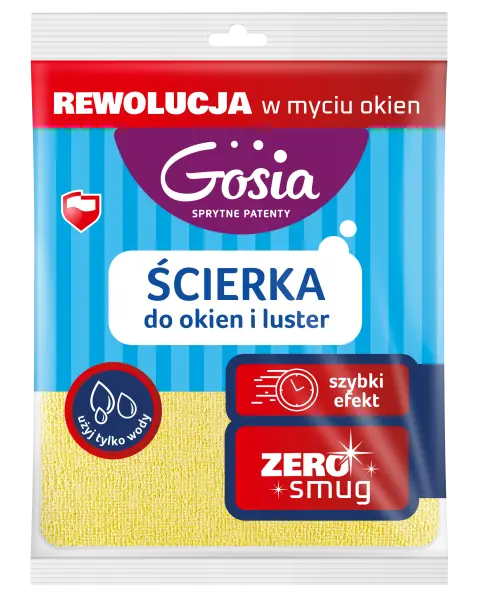 Zdjęcie produktu Ścierka do okien i luster Gosia PVA zero smug szybki efekt chłonna 1szt.
