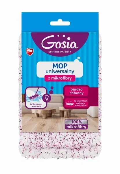 Zdjęcie produktu Wkład do mopa płaskiego Gosia uniwersalny mikrofibra zapas bardzo chłonny 1szt.
