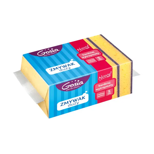Zdjęcie produktu Zmywak duży Gosia gąbka do naczyń kuchenna mocna zestaw 5szt.