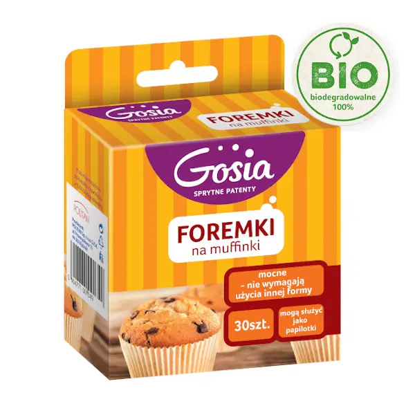 Zdjęcie produktu Foremki na muffinki Bio Gosia papilotki papierowe pieczenie 30szt.