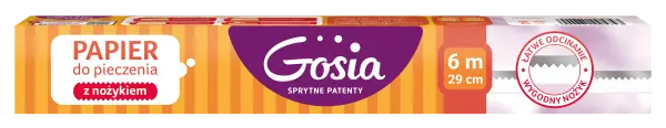 Zdjęcie produktu Papier do pieczenia Gosia z nożykiem w kartoniku rolka 29cm 6m