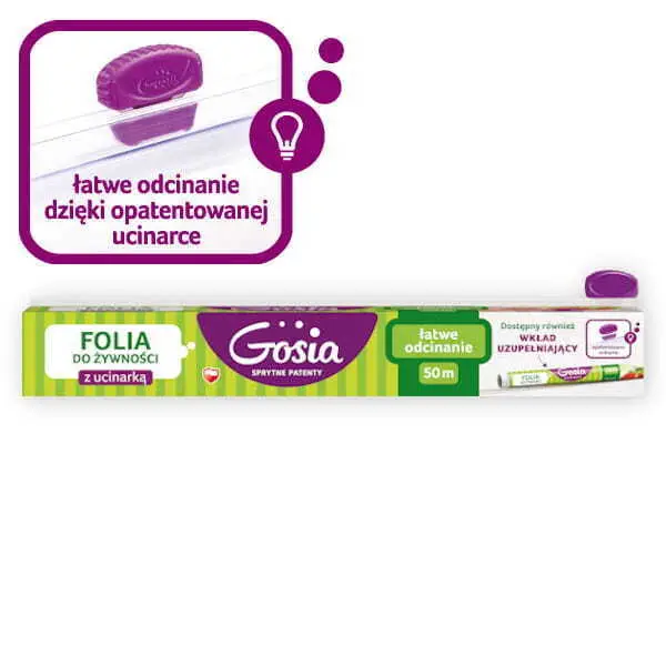 Zdjęcie produktu Folia do żywności z ucinarką Gosia łatwe odcinanie rolka 50m