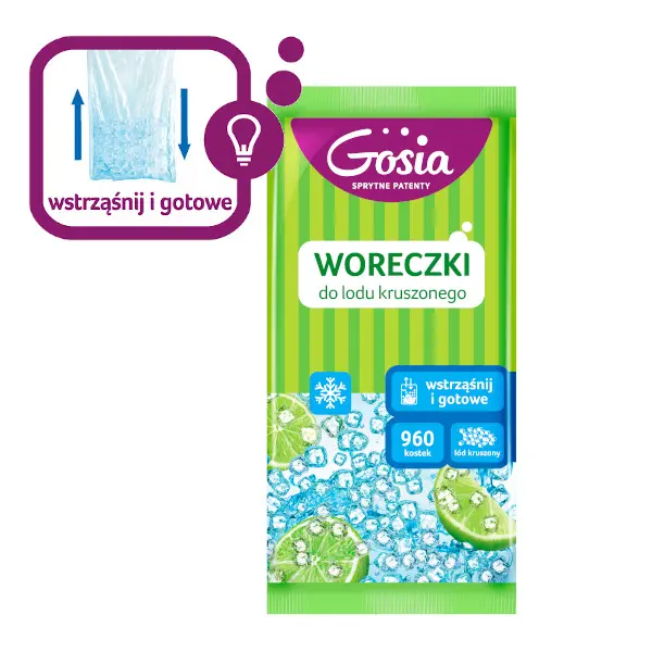 Zdjęcie produktu Woreczki do lodu kruszonego Gosia wstrząśnij i gotowe 960 kostek
