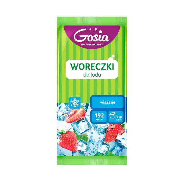 Zdjęcie produktu Woreczki do lodu Gosia wiązane duże kostki 192 kostki