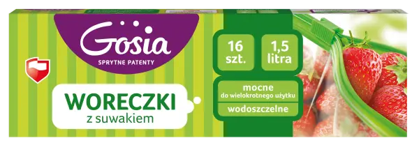 Zdjęcie produktu Woreczki z suwakiem Gosia mocne do mrożenia żywności 1,5l 16 szt.