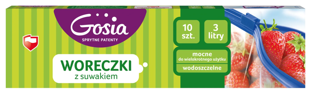 Zdjęcie produktu Woreczki z suwakiem Gosia mocne do mrożenia żywności 3l 10 szt.