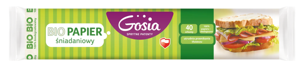 Zdjęcie produktu Papier śniadaniowy Gosia BIO ekologiczny arkusze kanapki 40 sztuk