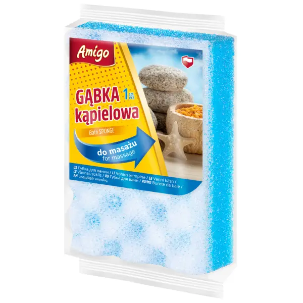 Zdjęcie produktu Amigo gąbka kąpielowa do masażu ciała prostokątna dwustronna mocna
