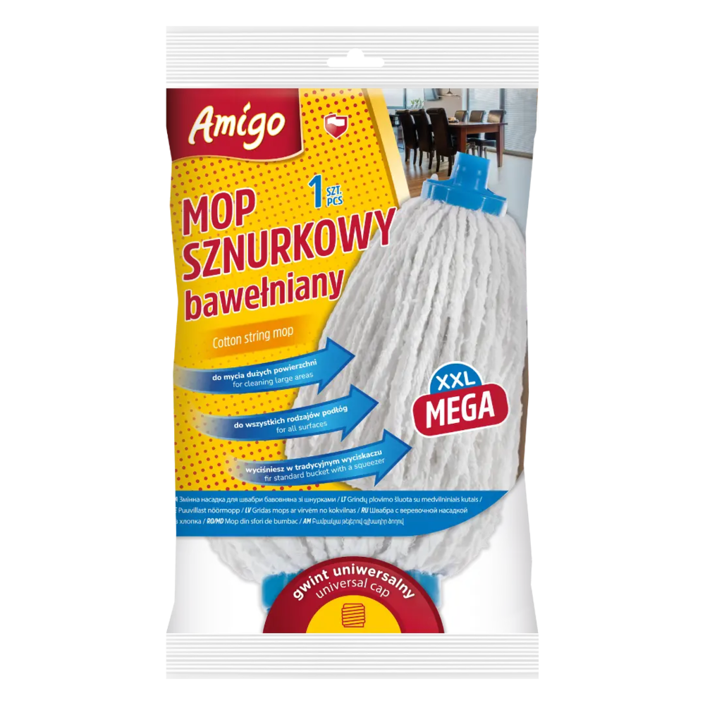 Zdjęcie produktu Mop sznurkowy MEGA bawełniany AMIGO wysokochłonny