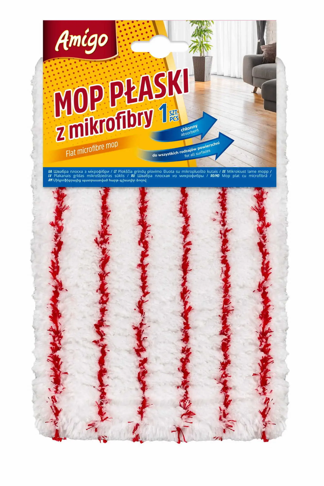 Zdjęcie produktu Mop płaski zapas Amigo mikrofibra wkład chłonny do podłóg 1 szt.